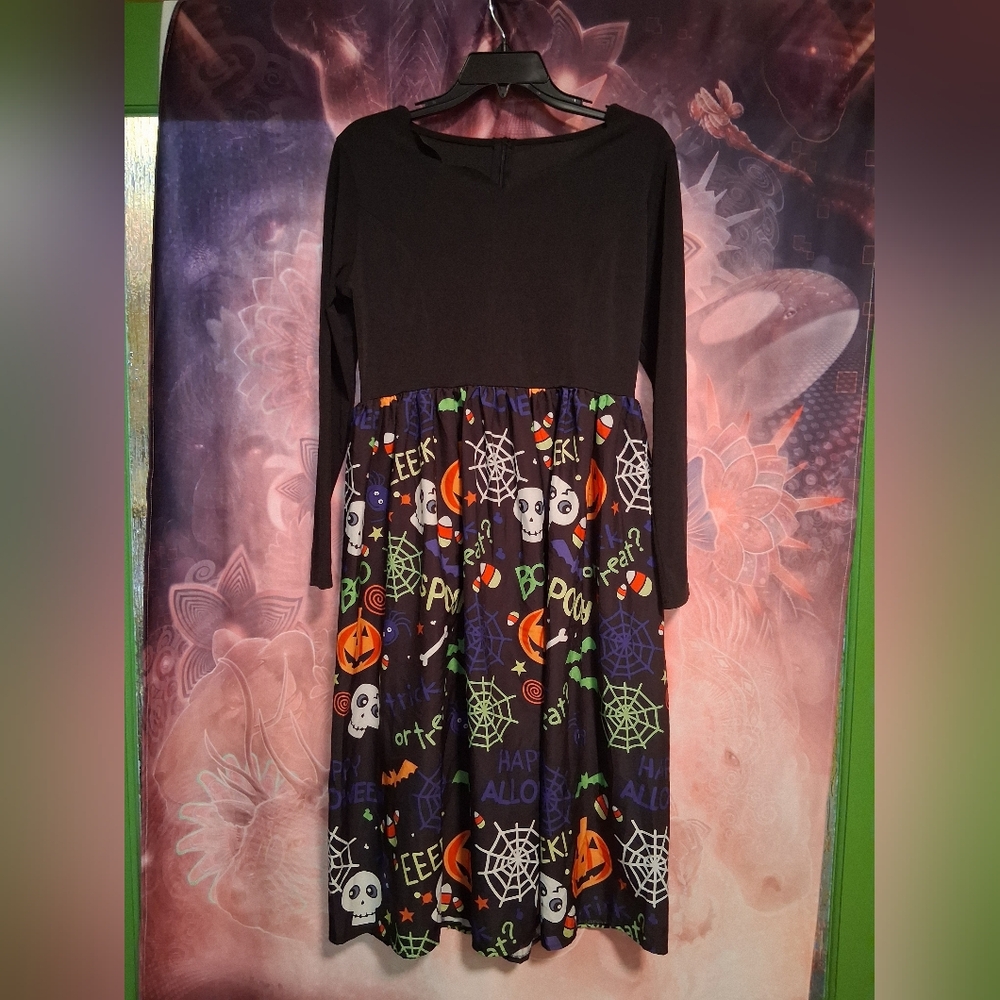 Spooky Long Sleeve Halloween Dress